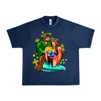 Navy oh holy night  with cross ado Urban Heavy Tee - AdoDesignShop