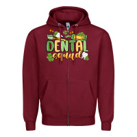 Burgundy dental squad Zipper Hoodie - MaliasSmallBusiness