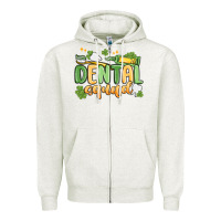 Oatmeal Heather dental squad Zipper Hoodie - MaliasSmallBusiness