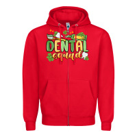 Red dental squad Zipper Hoodie - MaliasSmallBusiness