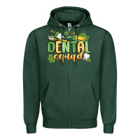 Sports Green dental squad Zipper Hoodie - MaliasSmallBusiness