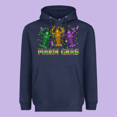 Mardi Gras Crawfish Heavyweight Hoodie Designed By Lillyallendesigns