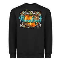 Black Thankful Pumpkin Heavyweight Sweatshirt - Artiststas