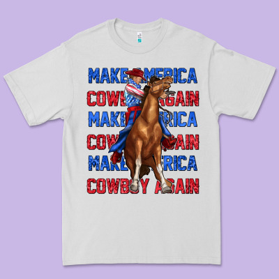 Premium Tee make america cowboy again