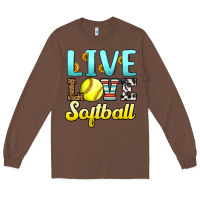 Chestnut live love softball Long Sleeve Tee - LillyAllenDesigns
