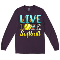 Plum live love softball Long Sleeve Tee - LillyAllenDesigns