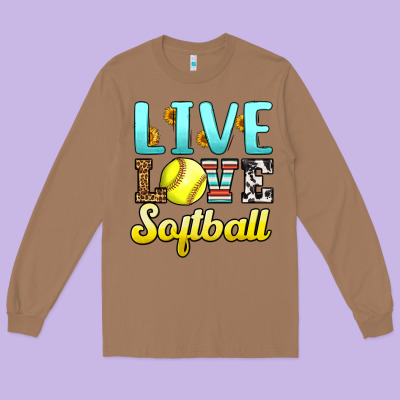 Live Love Softball Long Sleeve Tee Designed By Lillyallendesigns