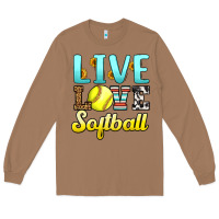 Toasted Coconut live love softball Long Sleeve Tee - LillyAllenDesigns