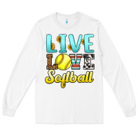 White live love softball Long Sleeve Tee - LillyAllenDesigns