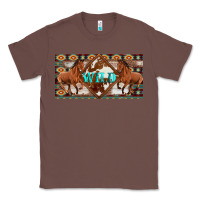 Chestnut aztec horses and wild with cowhide license plate template Classic Tee - Artiststas