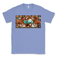Colony Blue aztec horses and wild with cowhide license plate template Classic Tee - Artiststas
