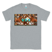 Heather Grey aztec horses and wild with cowhide license plate template Classic Tee - Artiststas