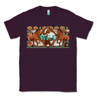Plum aztec horses and wild with cowhide license plate template Classic Tee - Artiststas