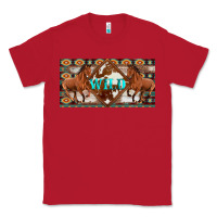 Red aztec horses and wild with cowhide license plate template Classic Tee - Artiststas