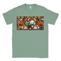 Sage aztec horses and wild with cowhide license plate template Classic Tee - Artiststas