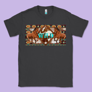 Aztec Horses And Wild With Cowhide License Plate Template Classic Tee Designed By Artiststas