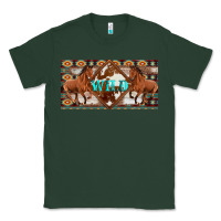 Sports Green aztec horses and wild with cowhide license plate template Classic Tee - Artiststas