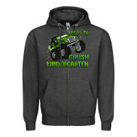 Charcoal Heather ready to crush kindergarten Zipper Hoodie - MaliasSmallBusiness