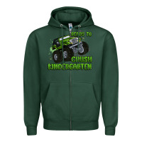 Sports Green ready to crush kindergarten Zipper Hoodie - MaliasSmallBusiness