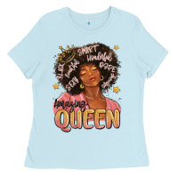 Baby Blue black queen Ladies Tee - MaliasSmallBusiness