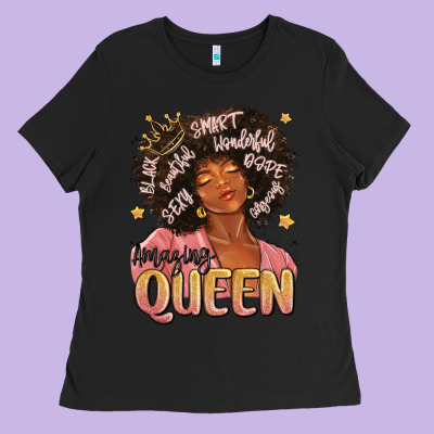 Ladies Tee black queen