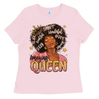 Bubblegum Pink black queen Ladies Tee - MaliasSmallBusiness