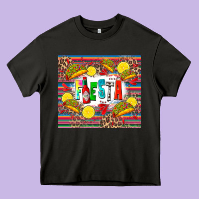 Taco Fiesta Heavy Core Tee Designed By Zillion Design Studio