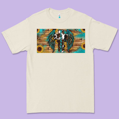 Premium Tee Blessed cros sunflowers