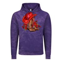 Cloud Purple valentines day cowboy boots red  and roses Vintage Hoodie - AdoDesignShop