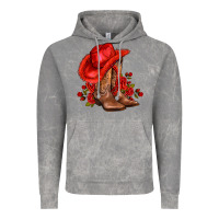Cloud Rock valentines day cowboy boots red  and roses Vintage Hoodie - AdoDesignShop