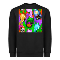 Black halloween jar with ghost seamless pattern Heavyweight Sweatshirt - BundleAndBundleShop