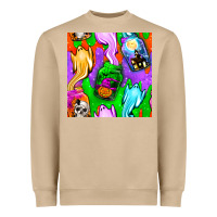 Mushroom halloween jar with ghost seamless pattern Heavyweight Sweatshirt - BundleAndBundleShop