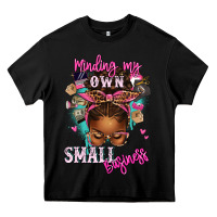 Black minding my own small business afro messy bun Heavy Core Tee - texasbilliewilder