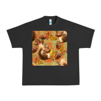 Pigment Black fall squirrel and plaid seamless Urban Heavy Tee - BundleAndBundleShop