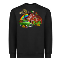 Black barn st patricks with truck and shamrocks Heavyweight Sweatshirt - AdoDesignShop