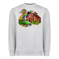 Barn St Patricks With Truck And Shamrocks Heavyweight Sweatshirt | Teevron