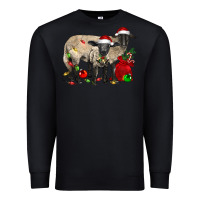 Black Christmas Suffolk Sheep And Baby Suffolk Sheep Premium Sweatshirt - LillyAllenDesigns
