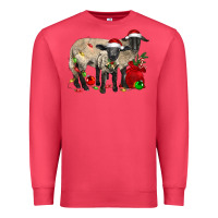 Cardinal Christmas Suffolk Sheep And Baby Suffolk Sheep Premium Sweatshirt - LillyAllenDesigns