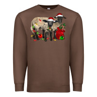 Chestnut Christmas Suffolk Sheep And Baby Suffolk Sheep Premium Sweatshirt - LillyAllenDesigns