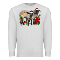 Dove Grey Christmas Suffolk Sheep And Baby Suffolk Sheep Premium Sweatshirt - LillyAllenDesigns