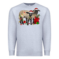 Heather Grey Christmas Suffolk Sheep And Baby Suffolk Sheep Premium Sweatshirt - LillyAllenDesigns