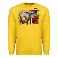 Lemon Christmas Suffolk Sheep And Baby Suffolk Sheep Premium Sweatshirt - LillyAllenDesigns