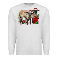 Oatmeal Heather Christmas Suffolk Sheep And Baby Suffolk Sheep Premium Sweatshirt - LillyAllenDesigns