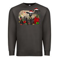 Smoke Christmas Suffolk Sheep And Baby Suffolk Sheep Premium Sweatshirt - LillyAllenDesigns