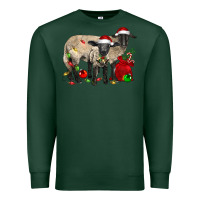 Sports Green Christmas Suffolk Sheep And Baby Suffolk Sheep Premium Sweatshirt - LillyAllenDesigns