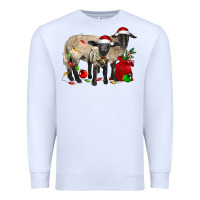 White Christmas Suffolk Sheep And Baby Suffolk Sheep Premium Sweatshirt - LillyAllenDesigns