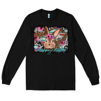 Black happy easter bunny western background Long Sleeve Tee - Jasminsmagicworld