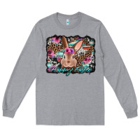 Heather Grey happy easter bunny western background Long Sleeve Tee - Jasminsmagicworld