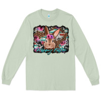 Matcha happy easter bunny western background Long Sleeve Tee - Jasminsmagicworld