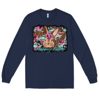 Navy happy easter bunny western background Long Sleeve Tee - Jasminsmagicworld
